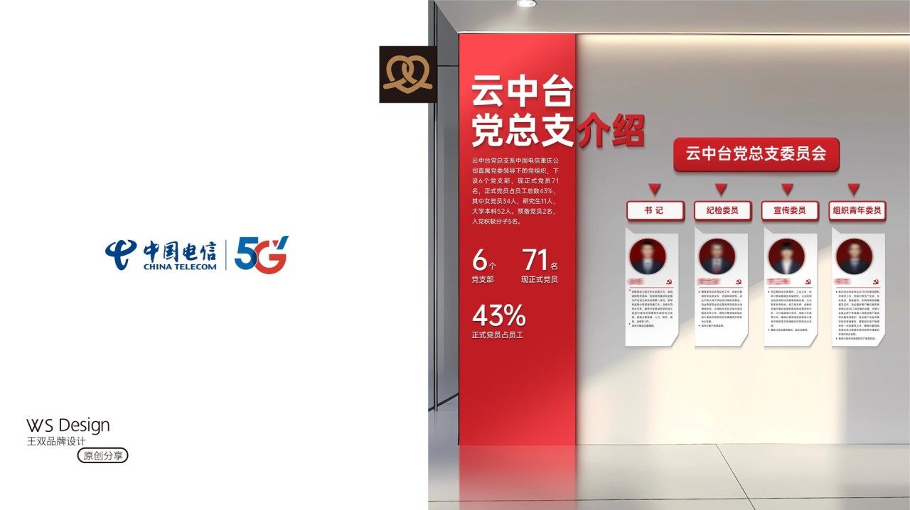 中国电信云中台|企业文化墙设计 导视设计 / 品牌视觉案例展示图6 王双品牌设计