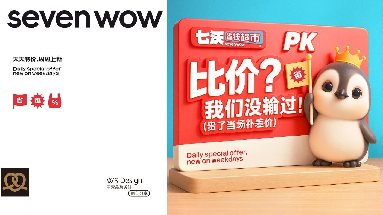 七沃省钱超市|品牌视觉全案设计 品牌视觉案例展示图14 王双品牌设计